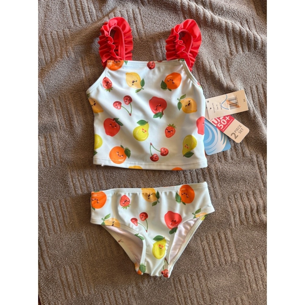 Dreamwave Kids swim set girls 4T Fruit 2 Piece Swimsuit UPF 50+